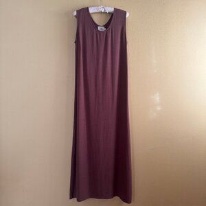 Fashion Brand Company Brown Linen Shift Long Dress